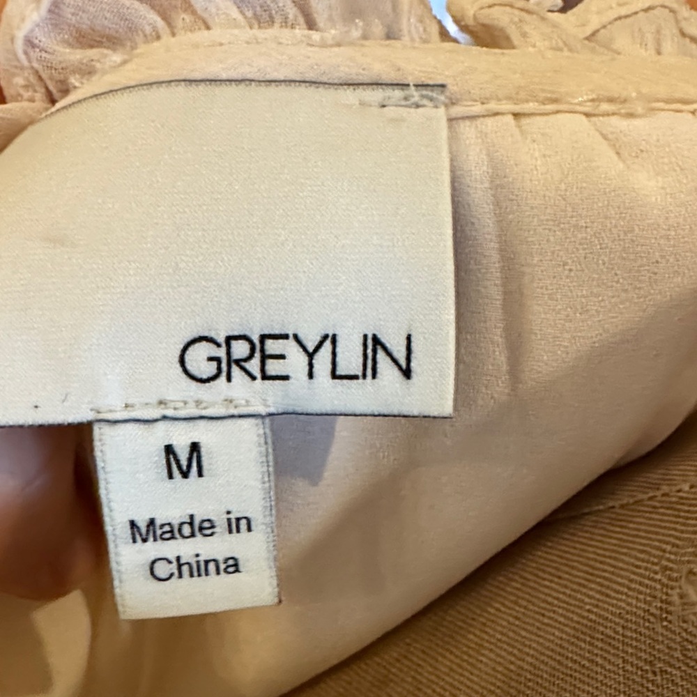 Greylin Ivory Textured Ruffle Blouse - Picture 4 of 8